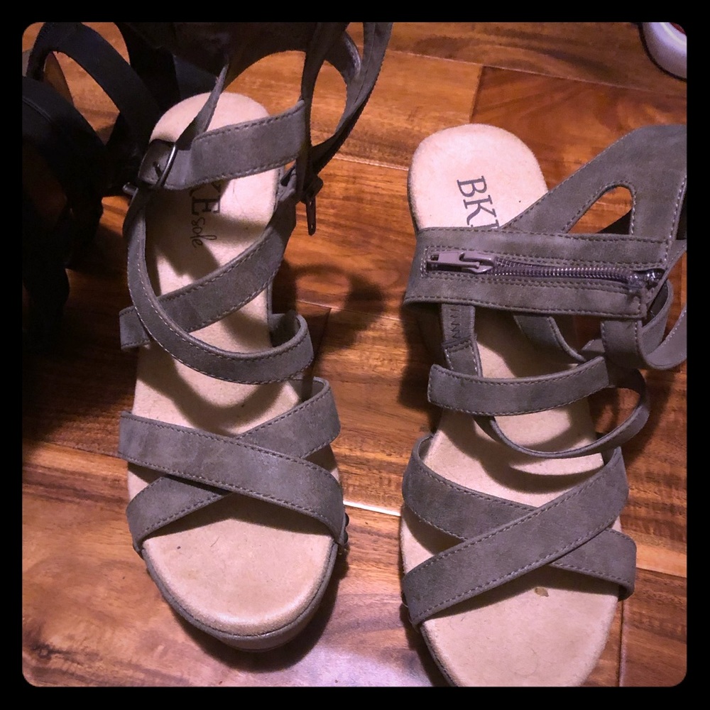 Gray Buckle Brand Sandals